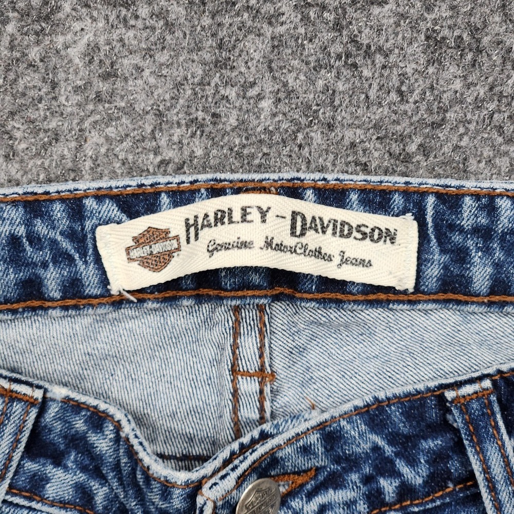 Vintage Harley-Davidson Jeans Womens 8 Medium Wash Mid Rise Bootcut Denim 90s - Picture 3 of 9